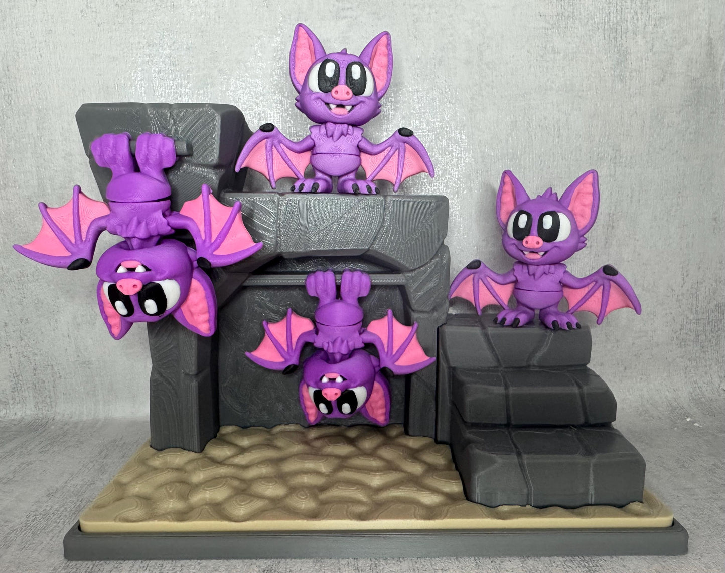 Adorable Bat Set with Bat Cave | Kids sensory toy | Spooky Collectible | Party toy
