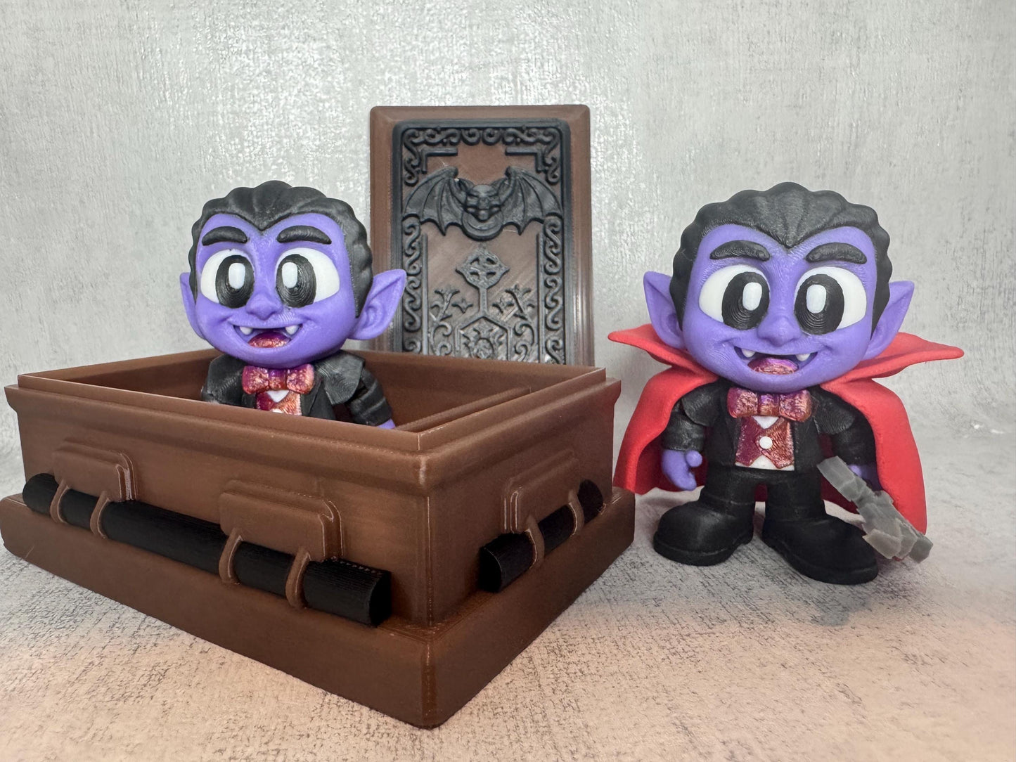 Cute Dracula Set with Coffin | Kids sensory toy | Spooky Collectible | Party toy