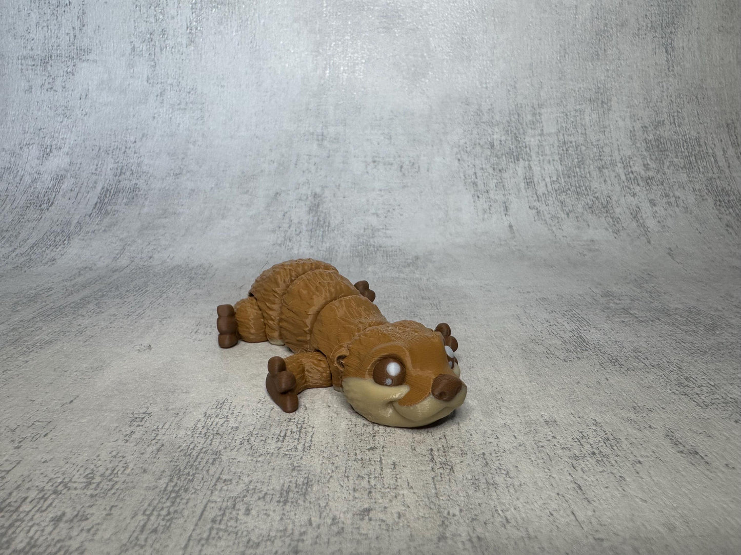 Ollie the Otter Pocket Pal | Articulated 3D Printed Otter | Optional Keyring | Desk Pet | Animal Lover Gift | Pocket Pal