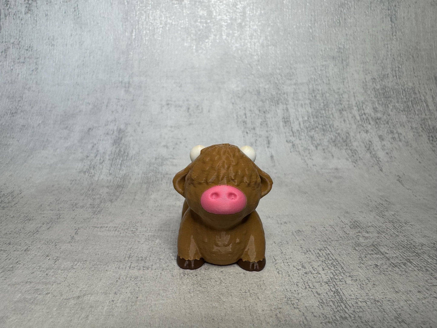 Hamish the Highland Cow Wigglet | Farm Collection | Articulated 3D Printed Highland Cow | Cute Fidget Toy | Desk Buddy | Animal Lover Gift