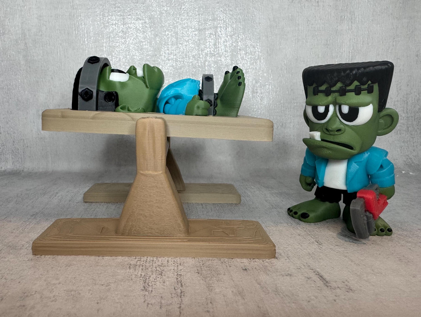 Cute Frankenstein Set with swinging table | Kids sensory toy | Spooky Collectible | Party toy