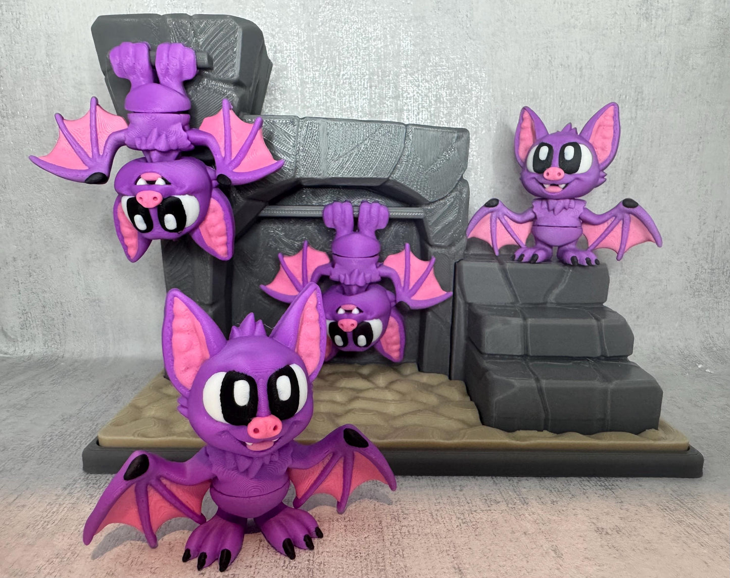 Adorable Bat Set with Bat Cave | Kids sensory toy | Spooky Collectible | Party toy