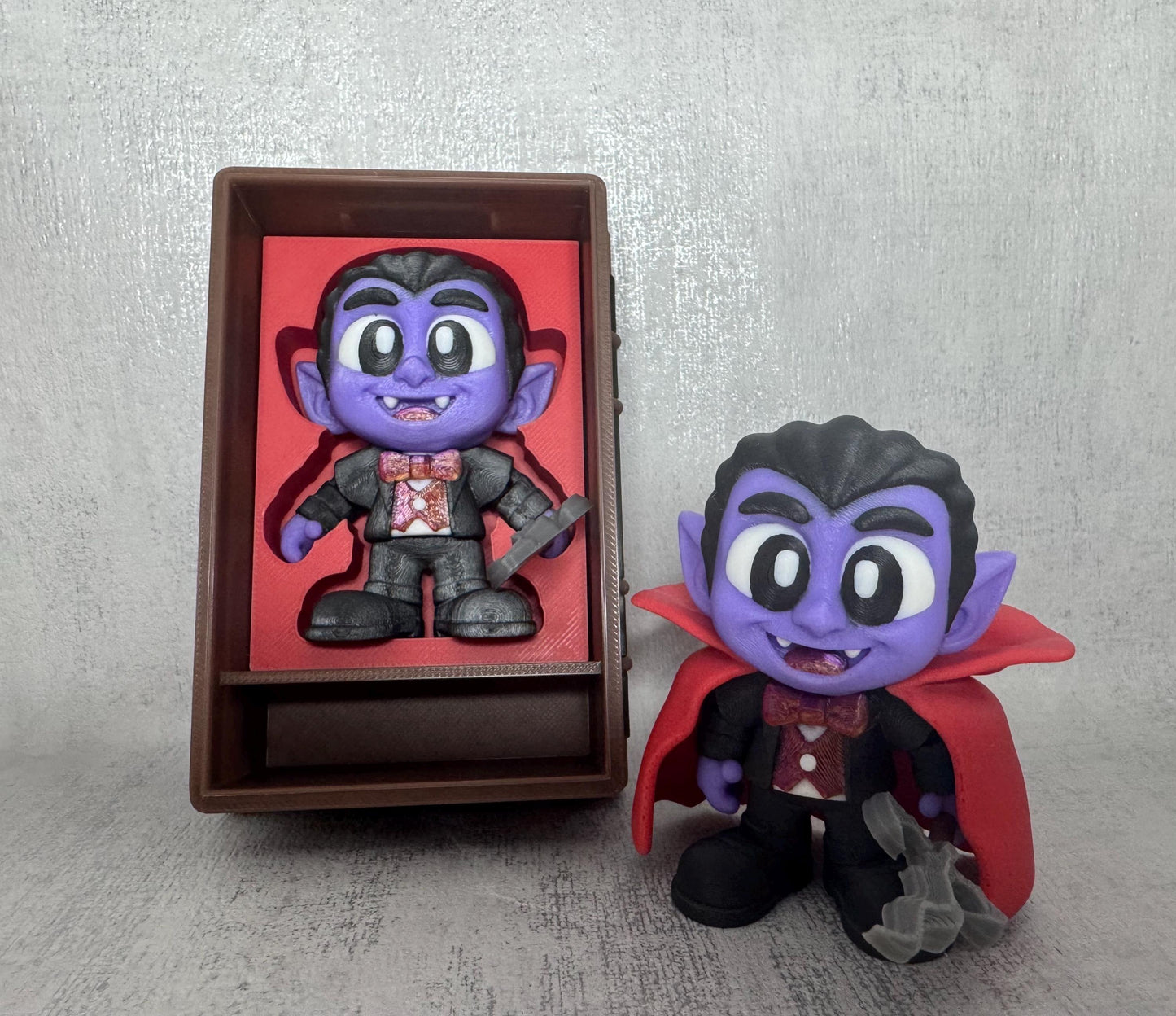Cute Dracula Set with Coffin | Kids sensory toy | Spooky Collectible | Party toy