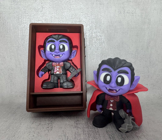 Cute Dracula Set with Coffin | Kids sensory toy | Spooky Collectible | Party toy