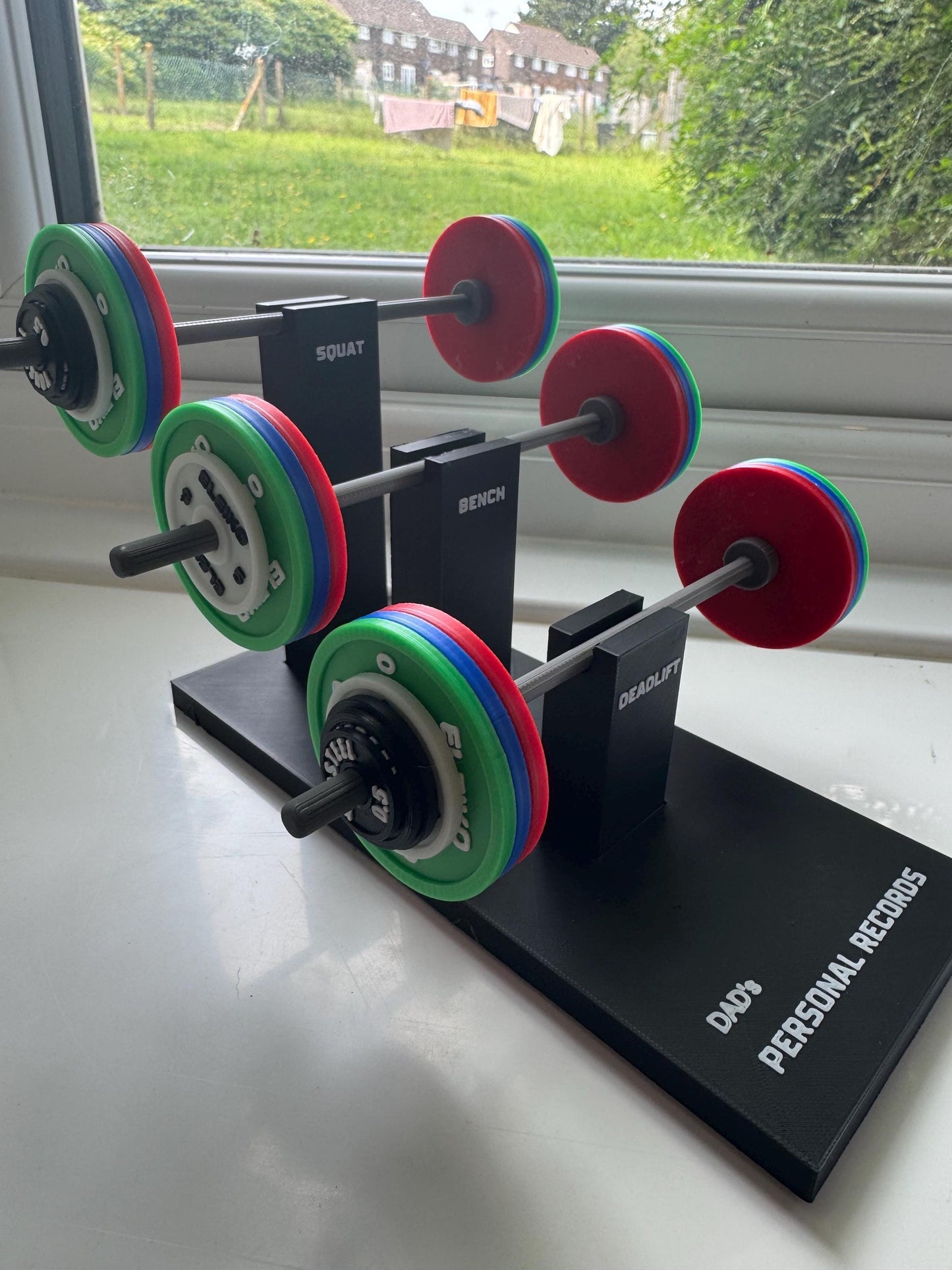 Personalised Powerlifting PR Display | Custom Gym Gift for Dad | Squat Bench Deadlift Stand | 3D Printed Decor