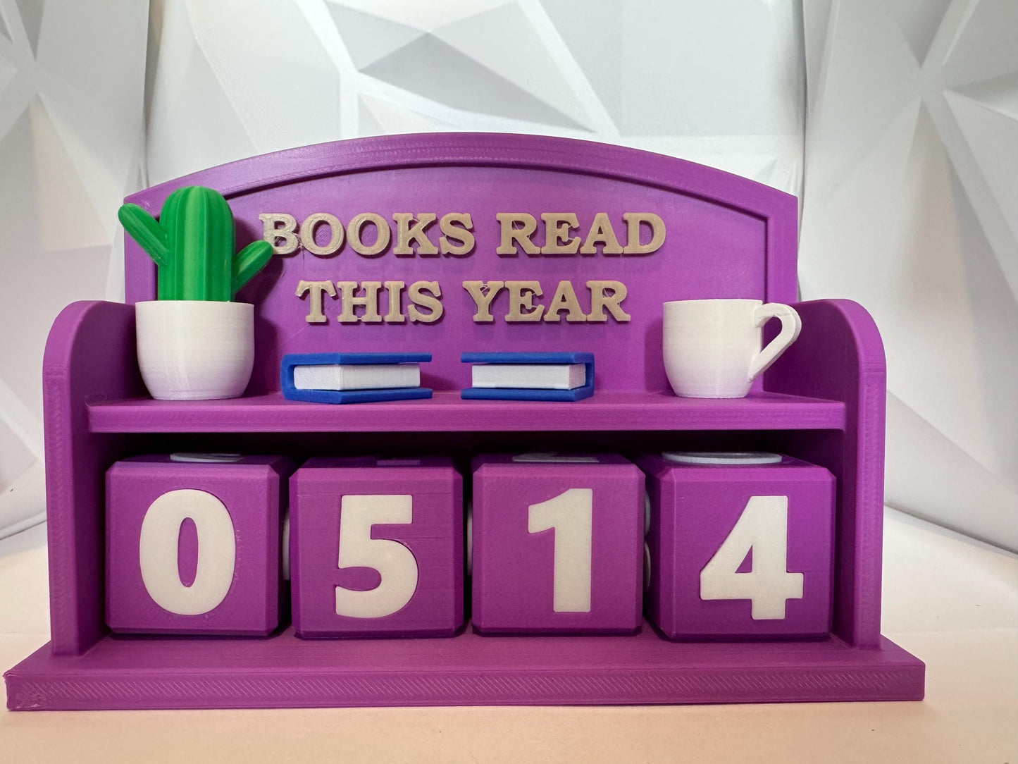 Books Read This Year Tracker | Reading Counter Display | Book Lover Gift | 3D Printed Reading Challenge Decor
