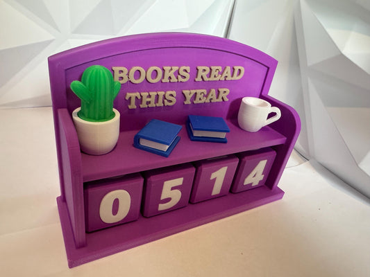 Books Read This Year Tracker | Reading Counter Display | Book Lover Gift | 3D Printed Reading Challenge Decor