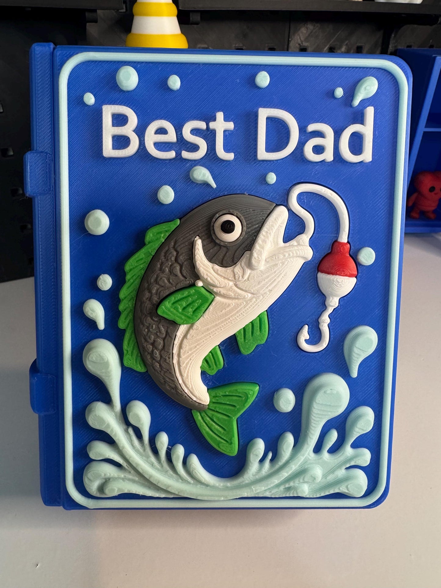 Fishing Gift for Dad | Fisherman Surprise Book Box | Father's Day Gift | Personalised present | 3D Printed Angler Collectible