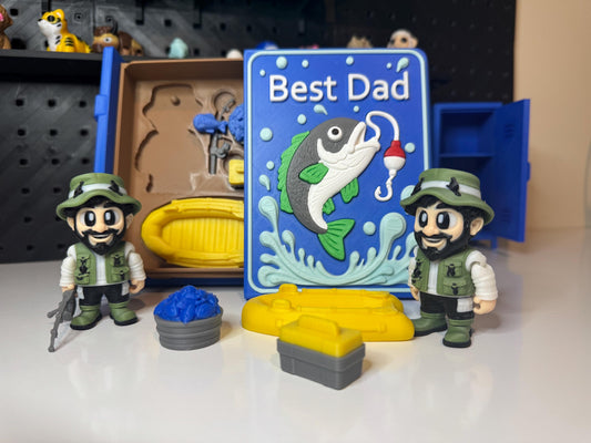 Fishing Gift for Dad | Fisherman Surprise Book Box | Father's Day Gift | Personalised present | 3D Printed Angler Collectible