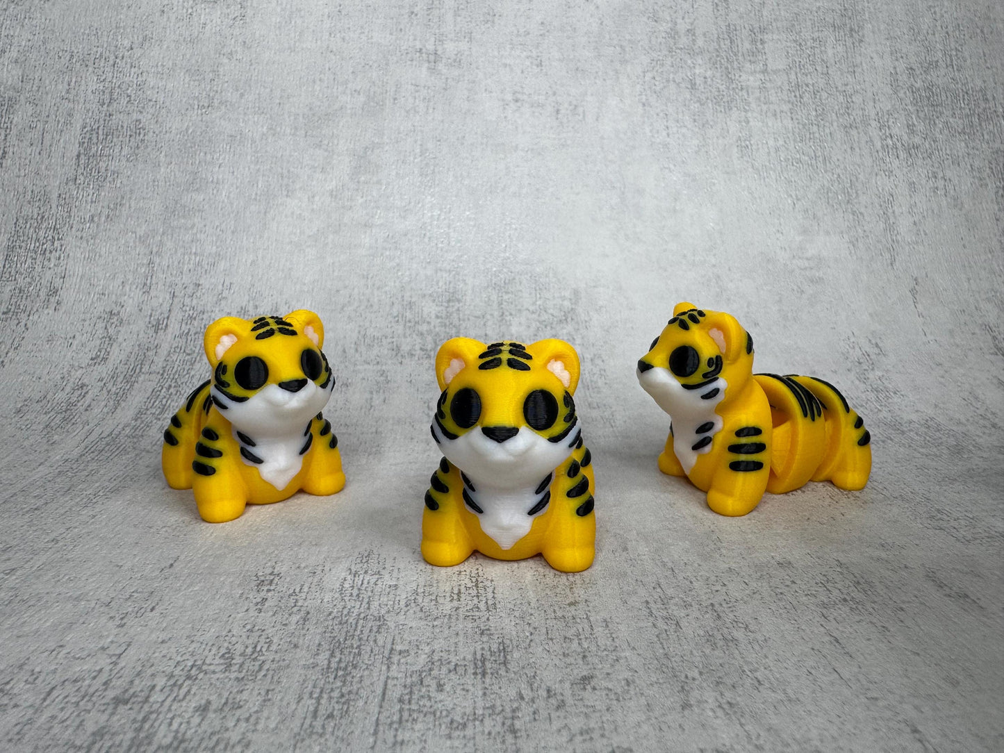Tiger Wigglet | Safari Collection | Cute Articulated Tiger | 3D Printed Desk Buddy | Collectible Fidget Toy | Tiger Gift