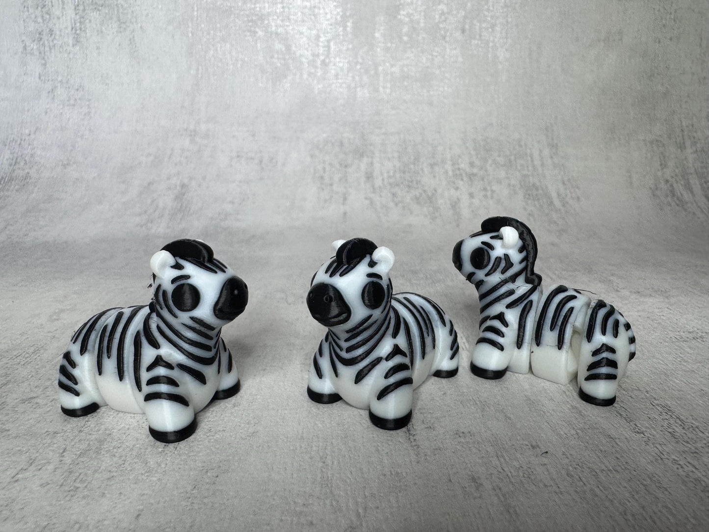 Zebra Wigglet | Safari Collection | Cute Articulated Tiger | 3D Printed Desk Buddy | Collectible Fidget Toy | Zebra Gift