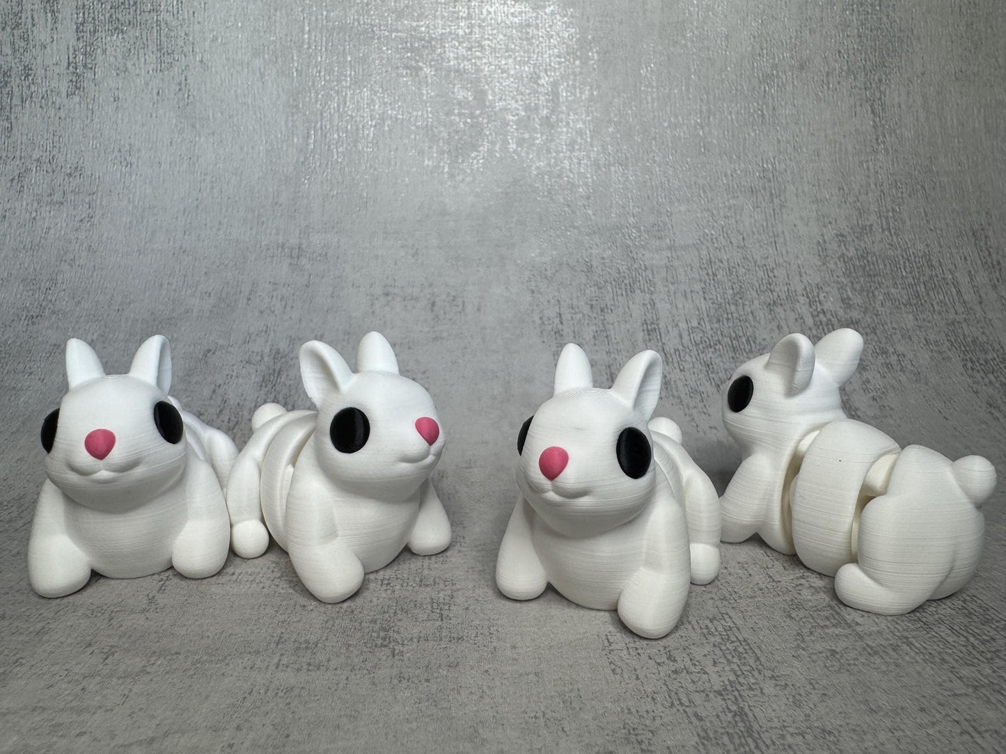 Benny the bunny Wigglet | Farm Collection | Articulated 3D Printed Bunny | Cute Fidget Toy | Desk Buddy | Animal Lover Gift