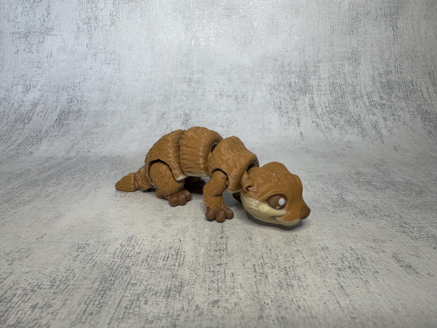 Ollie the Otter Pocket Pal | Articulated 3D Printed Otter | Optional Keyring | Desk Pet | Animal Lover Gift | Pocket Pal