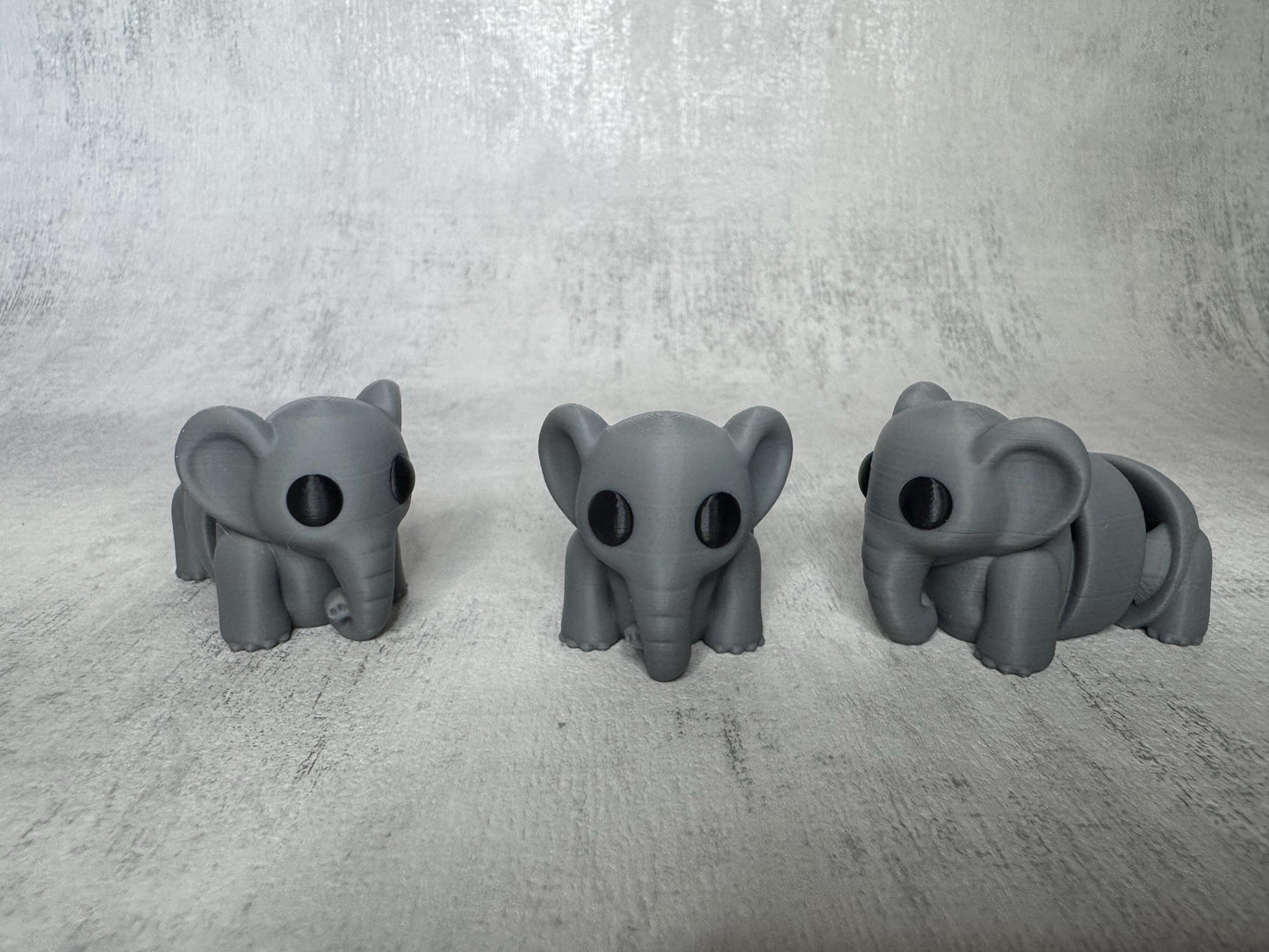 Elephant Wigglet | Safari Collection | Cute Articulated Tiger | 3D Printed Desk Buddy | Collectible Fidget Toy | Elephant Gift