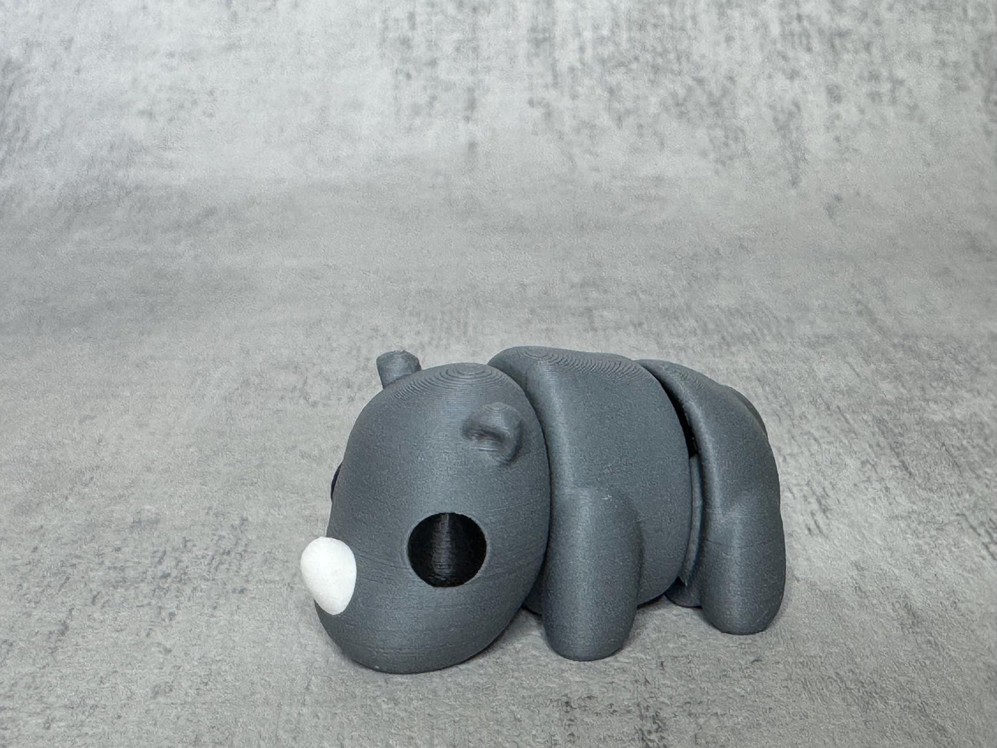 Rhino Wigglet | Safari Collection | Cute Articulated Tiger | 3D Printed Desk Buddy | Collectible Fidget Toy | Rhino Gift