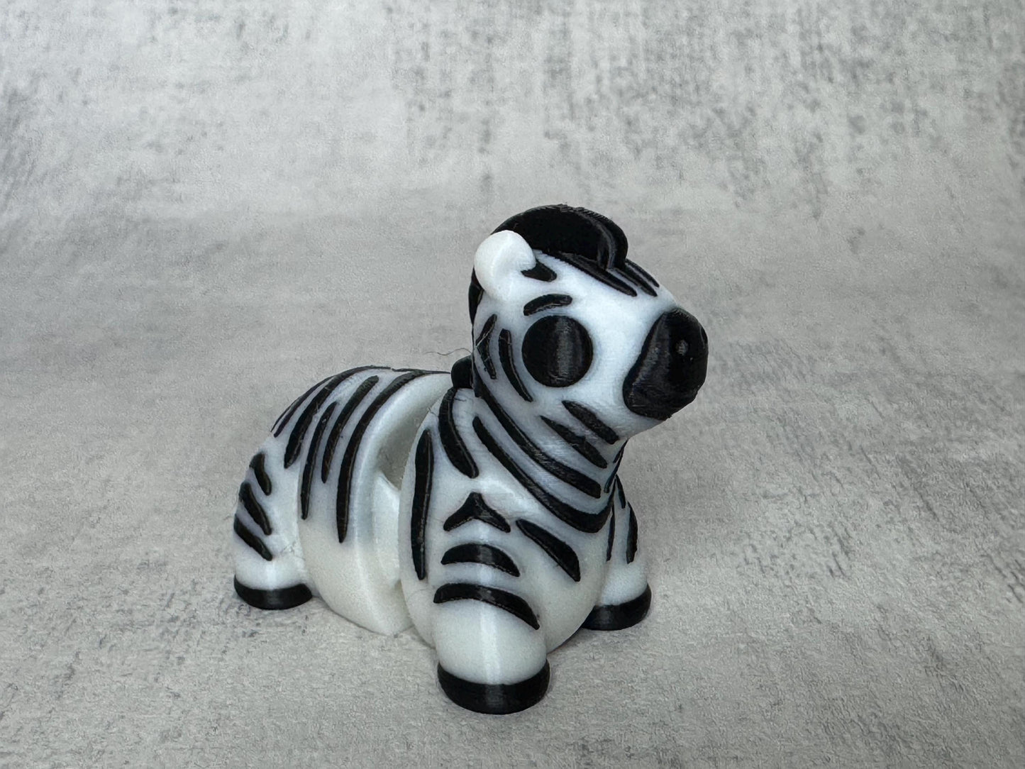 Zebra Wigglet | Safari Collection | Cute Articulated Tiger | 3D Printed Desk Buddy | Collectible Fidget Toy | Zebra Gift