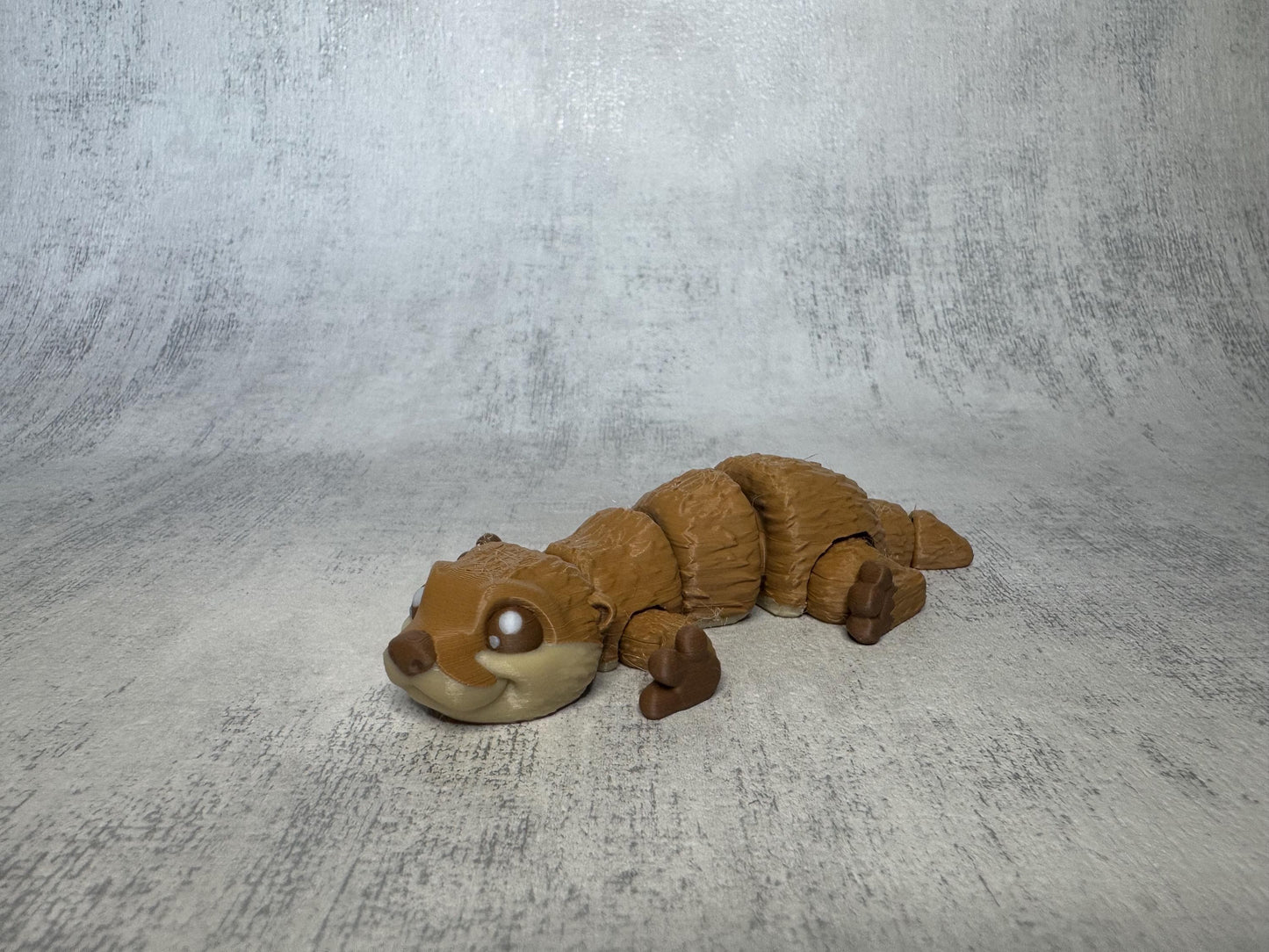 Ollie the Otter Pocket Pal | Articulated 3D Printed Otter | Optional Keyring | Desk Pet | Animal Lover Gift | Pocket Pal