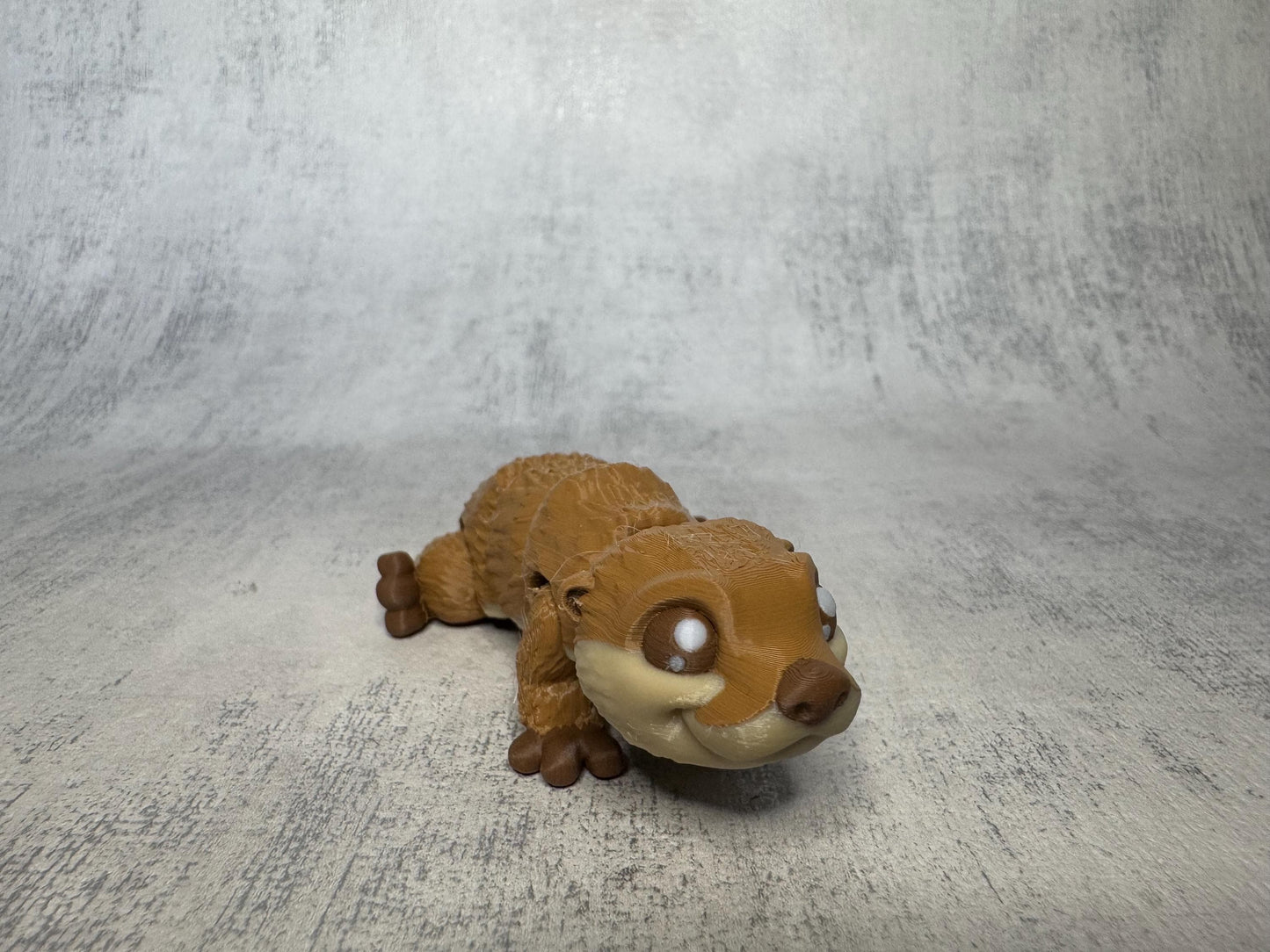 Ollie the Otter Pocket Pal | Articulated 3D Printed Otter | Optional Keyring | Desk Pet | Animal Lover Gift | Pocket Pal