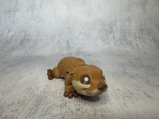 Ollie the Otter Pocket Pal | Articulated 3D Printed Otter | Optional Keyring | Desk Pet | Animal Lover Gift | Pocket Pal