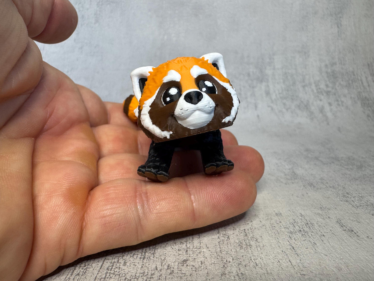 Rusty the Red Panda Pocket Pal | Articulated 3D Printed Red Panda | Optional Keyring | Desk Pet | Animal Lover Gift | Pocket Pal