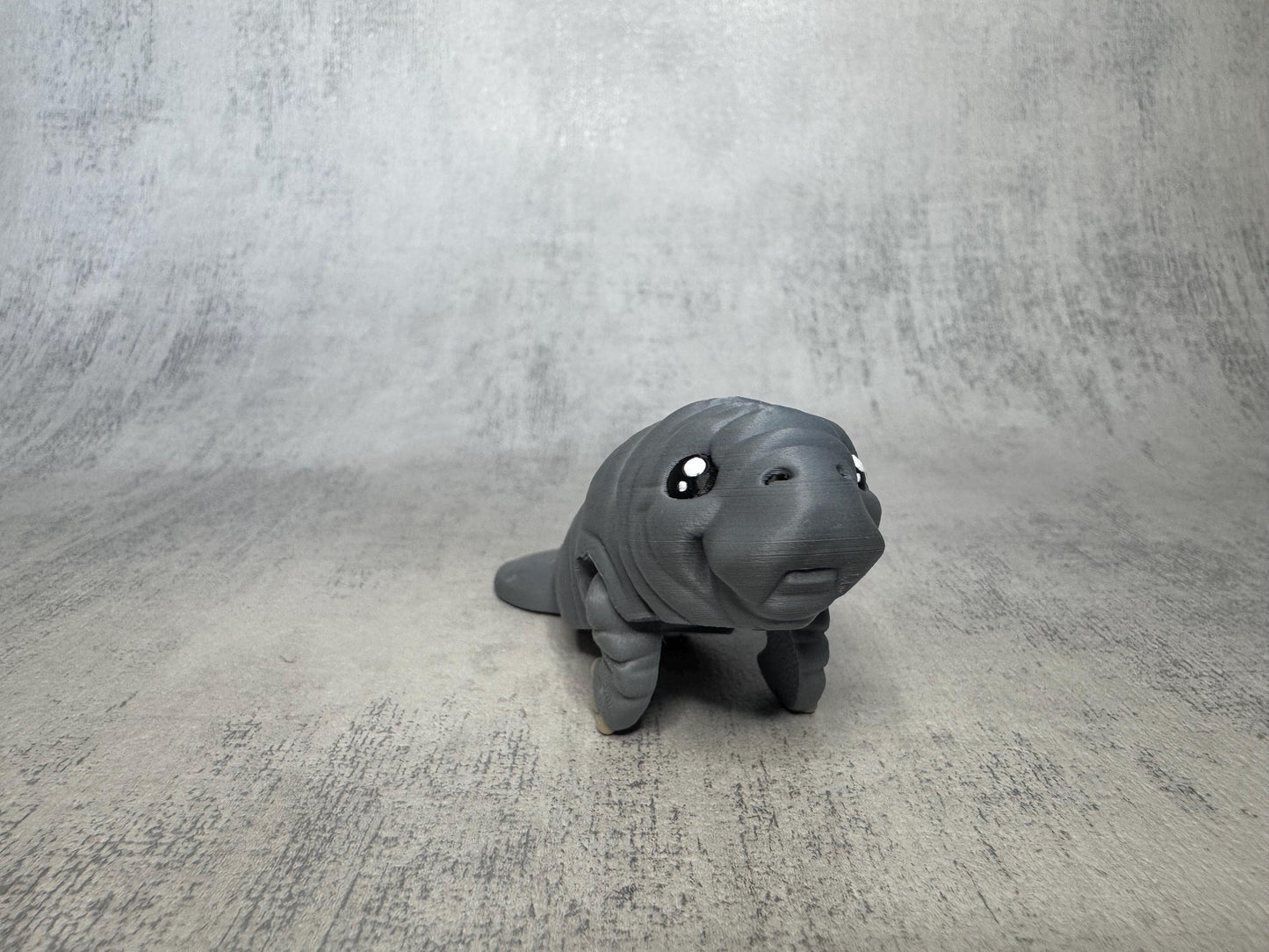 Marina the Manatee Pocket Pal | Articulated 3D Printed Manatee | Optional Keyring | Desk Pet | Animal Lover Gift | Pocket Pal