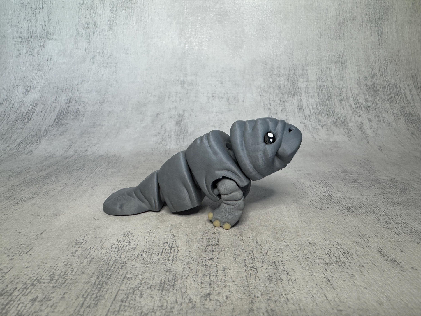 Marina the Manatee Pocket Pal | Articulated 3D Printed Manatee | Optional Keyring | Desk Pet | Animal Lover Gift | Pocket Pal