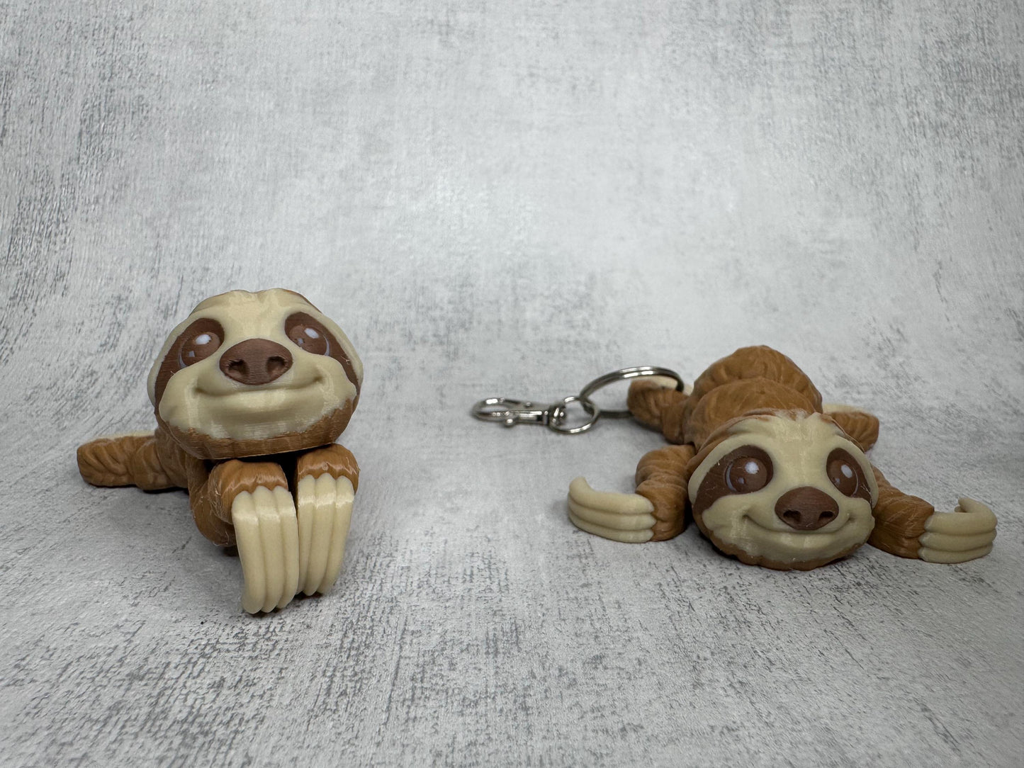 Sunny the Sloth Pocket Pal | Articulated 3D Printed Sloth | Optional Keyring | Desk Pet | Animal Lover Gift | Pocket Pal